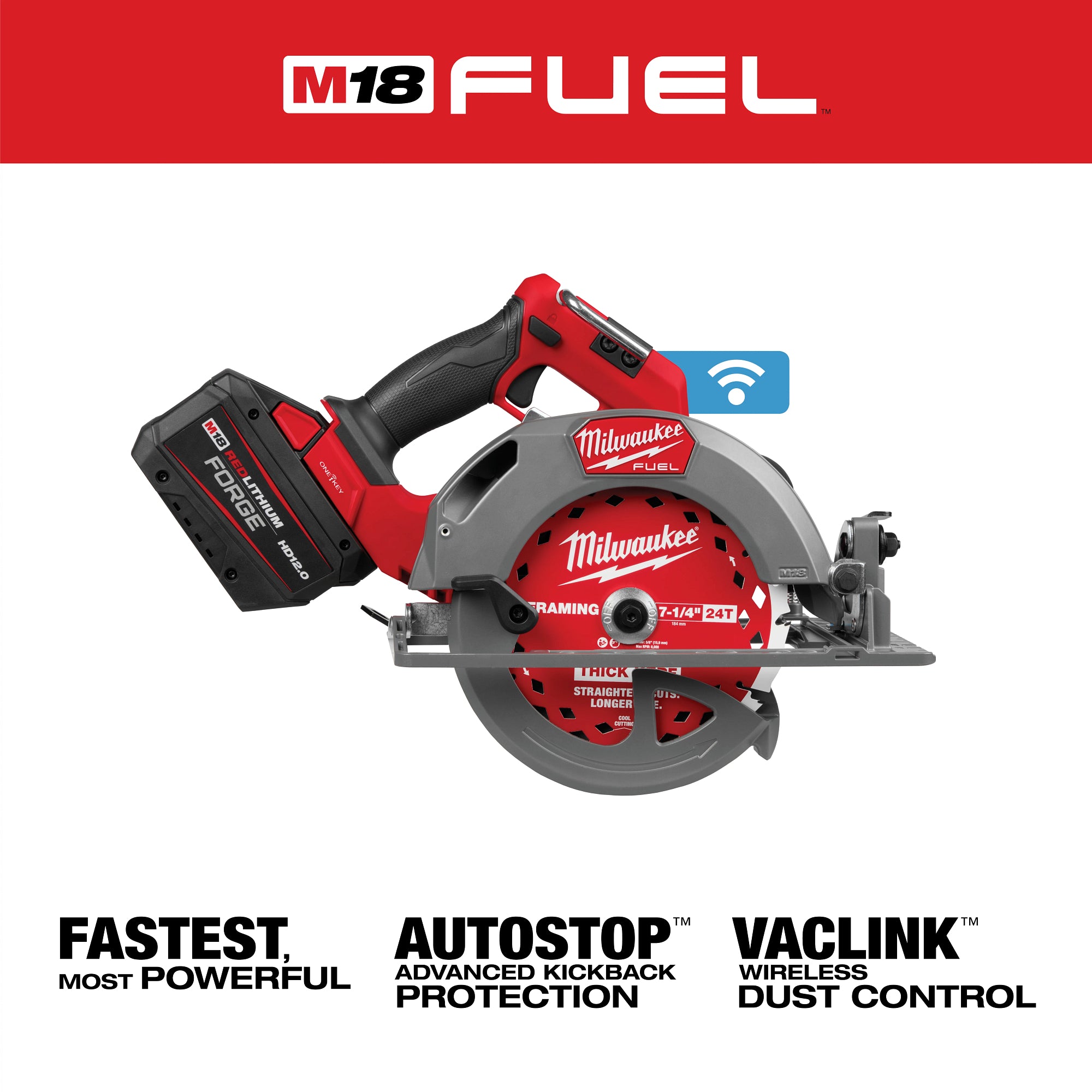 Milwaukee 2835-21HD M18 FUEL™ 7-1/4" Circular Saw w/ ONE-KEY™ Kit