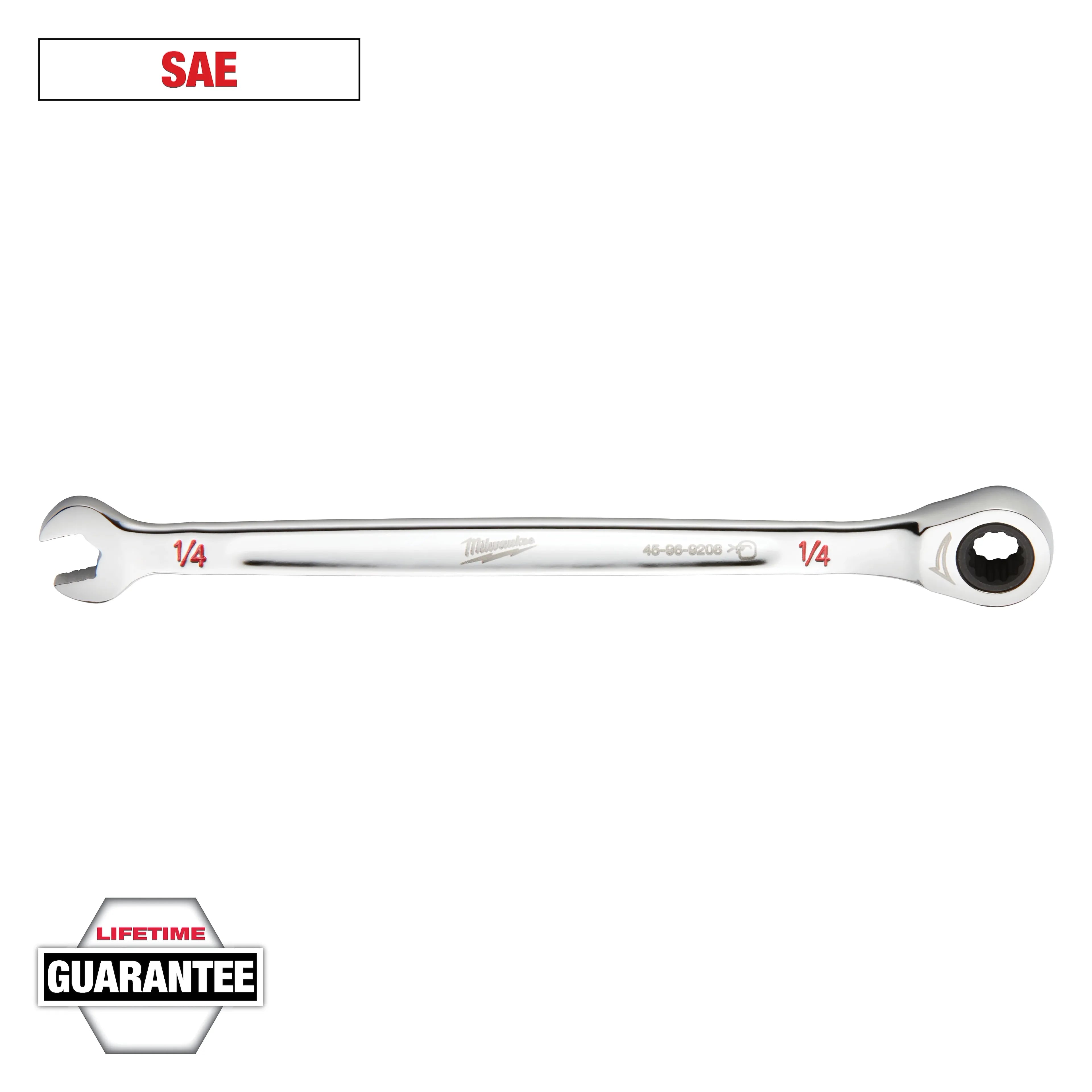 Milwaukee 45-96-9208 1/4" SAE RATCHETING COMBINATION WRENCH - Ace Tool Group - Milwaukee