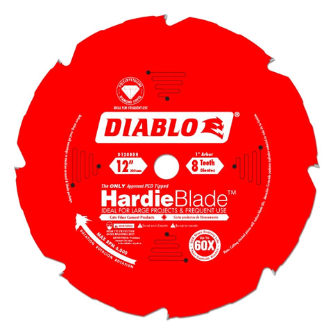 Diablo Tools 12" X 8-Teeth Hardieblade Saw Blade For Fiber Cement - Ace Tool Group - Diablo