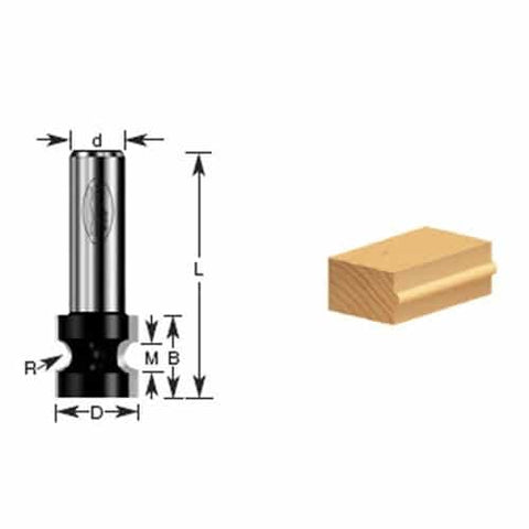 Timberline 350-12 Timberline Bull Nose 25/32 D - Ace Tool Group - Timberline