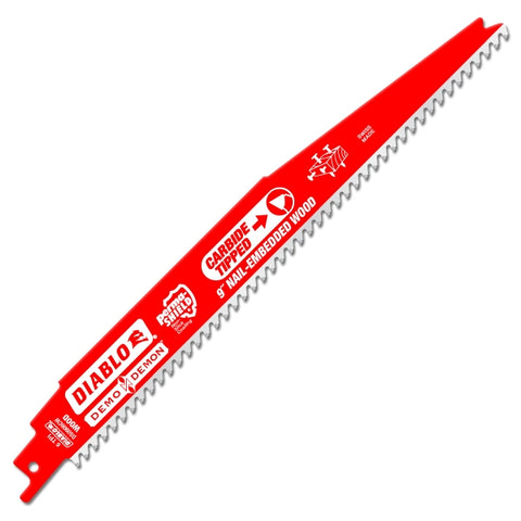 Diablo Tools 9" 5/7Tpi Demo Demon Carbide Teeth Reciprocating Saw Blade For Nail-Embedded Wood - Ace Tool Group - Diablo