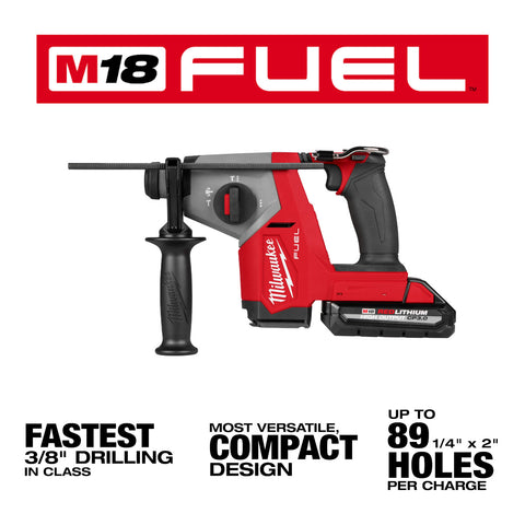 M18 FUEL 5/8" SDS Plus Rotary Hammer w/ Dust Extractor Kit - Ace Tool Group - Milwaukee