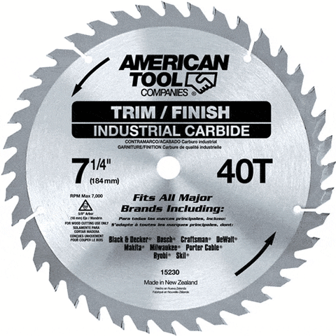 Irwin 15230ZR 7-1/4 In. 40-Tooth Classic Series Portable Corded Carbide Saw Blade - Ace Tool Group - Irwin