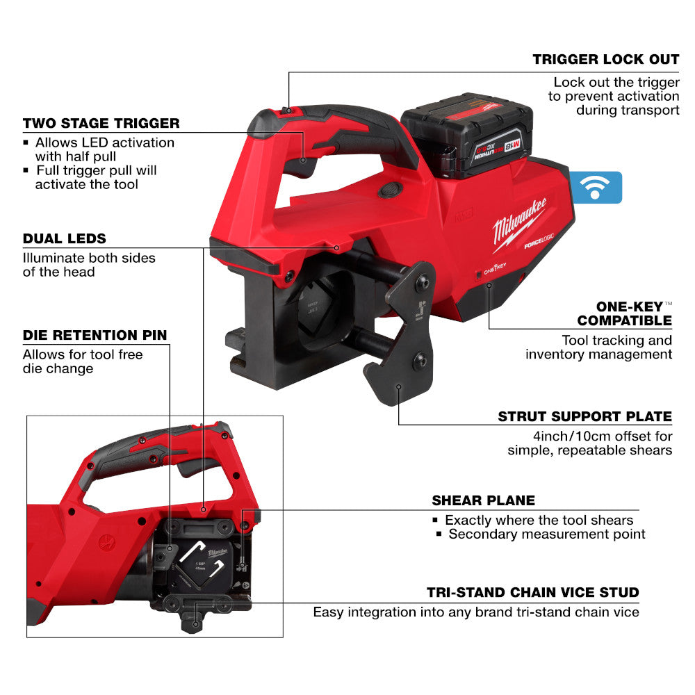 Milwaukee 2933-20 M18 FORCE LOGIC Single Channel Strut Shear - Ace Tool Group - Milwaukee