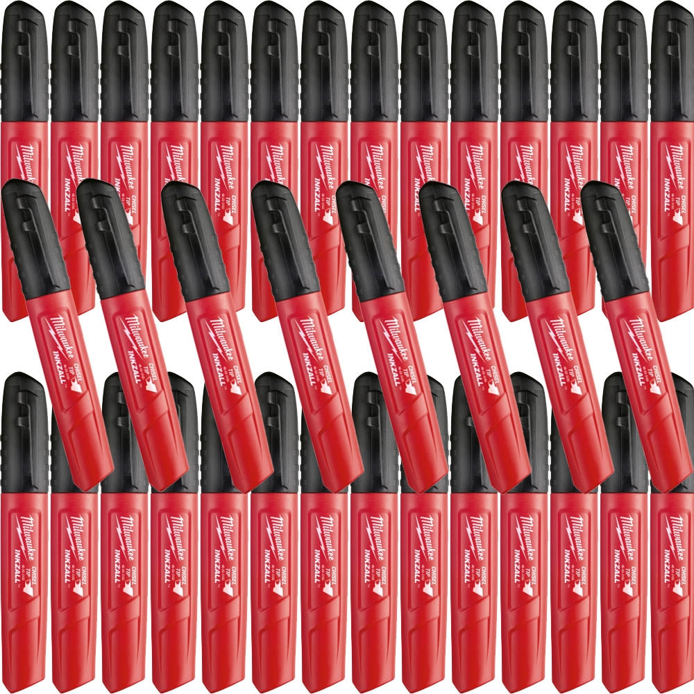Milwaukee 48-22-3130 36Pk Inkzall Black Chisel Tip Markers 36 PK - Ace Tool Group - Milwaukee