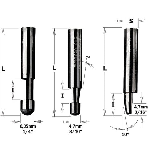 CMT 842.095.11-X50 50-Pcs Solid Carbide Trimmer Bit - Ace Tool Group - CMT