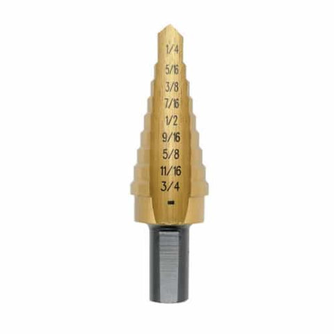 Irwin 15103ZR Unibit3T Shank Step Drill Bit Titanium Nitride Coated 1/4" To 3/4" By 3/8" (15103) - Ace Tool Group - Irwin