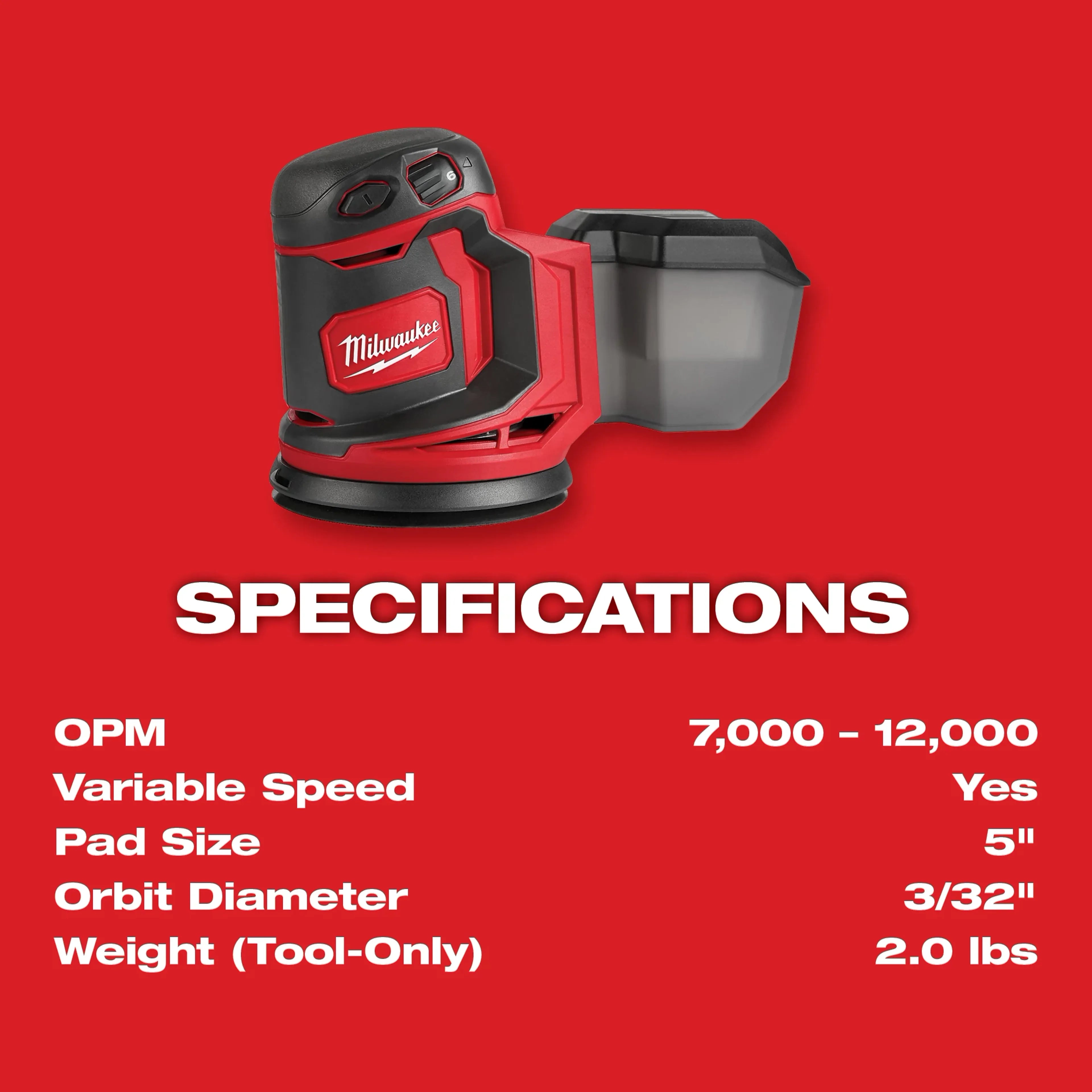 Milwaukee 2648-20 M18 Random Orbit Sander - Ace Tool Group - Milwaukee
