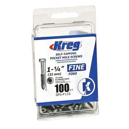 Kreg Pocket Screws - 1-1/4", #6 Fine, Pan-Head, 100ct - Ace Tool Group - Kreg