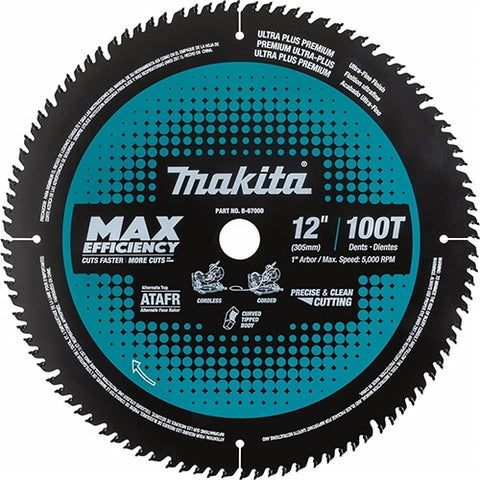 Makita B-67000 12 in. 100T Carbide Miter Saw Blade - Ace Tool Group - Makita