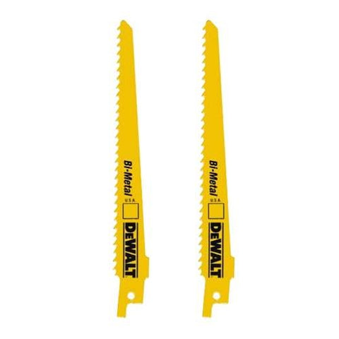 Dewalt Dw4845-2 6" 10/14Tpi Bi-Metal Reciprocating Blade (2 Pack) (5) - Ace Tool Group - DeWalt