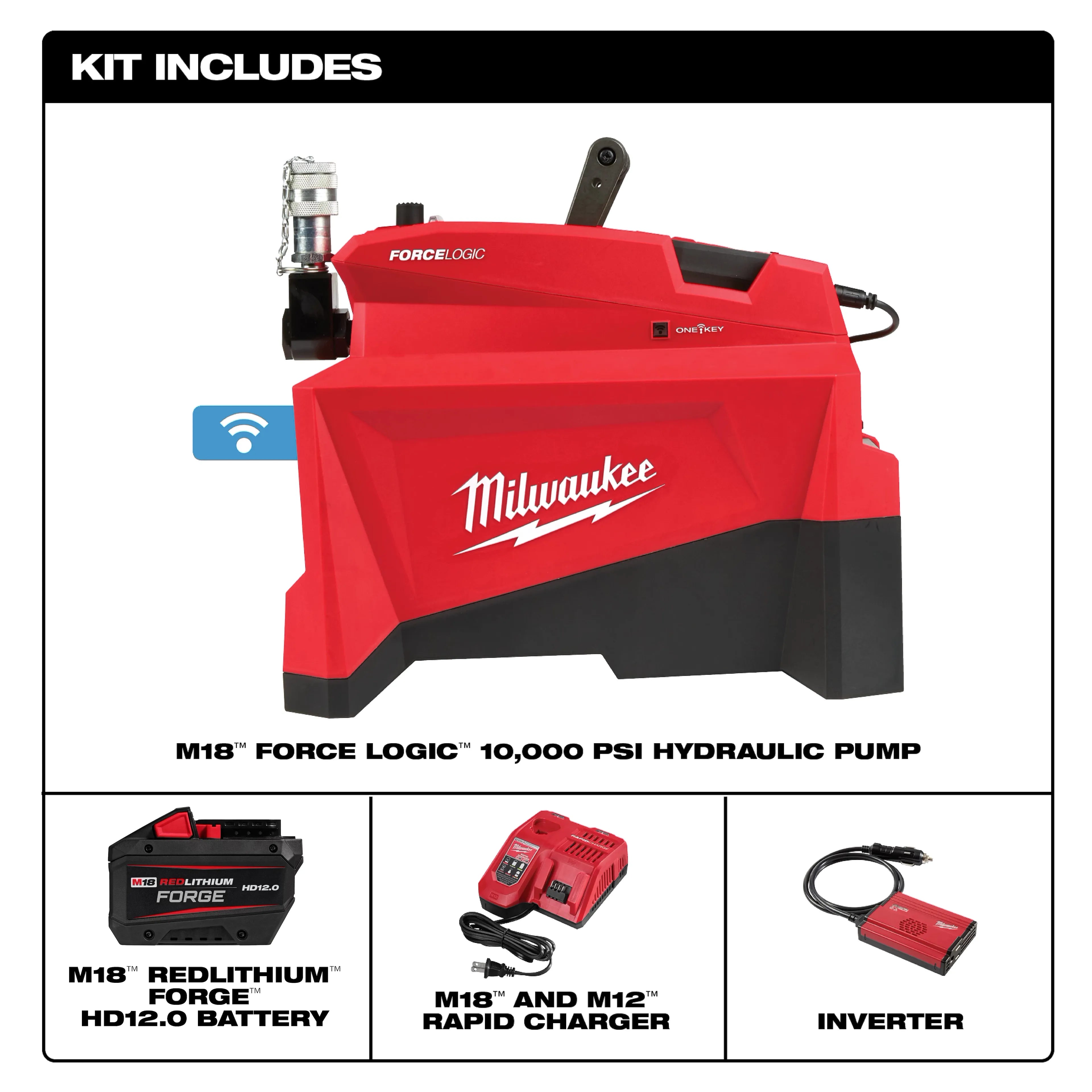 Milwaukee 2774-21HD M18 FORCE LOGIC 10,000psi Hydraulic Pump Kit - Ace Tool Group - Milwaukee