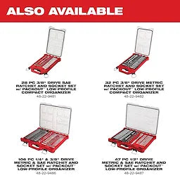 Milwaukee 48-22-9486 1/4" & 3/8"  106pc Ratchet and Socket Set in PACKOUT  - SAE & Metric - Ace Tool Group - Milwaukee