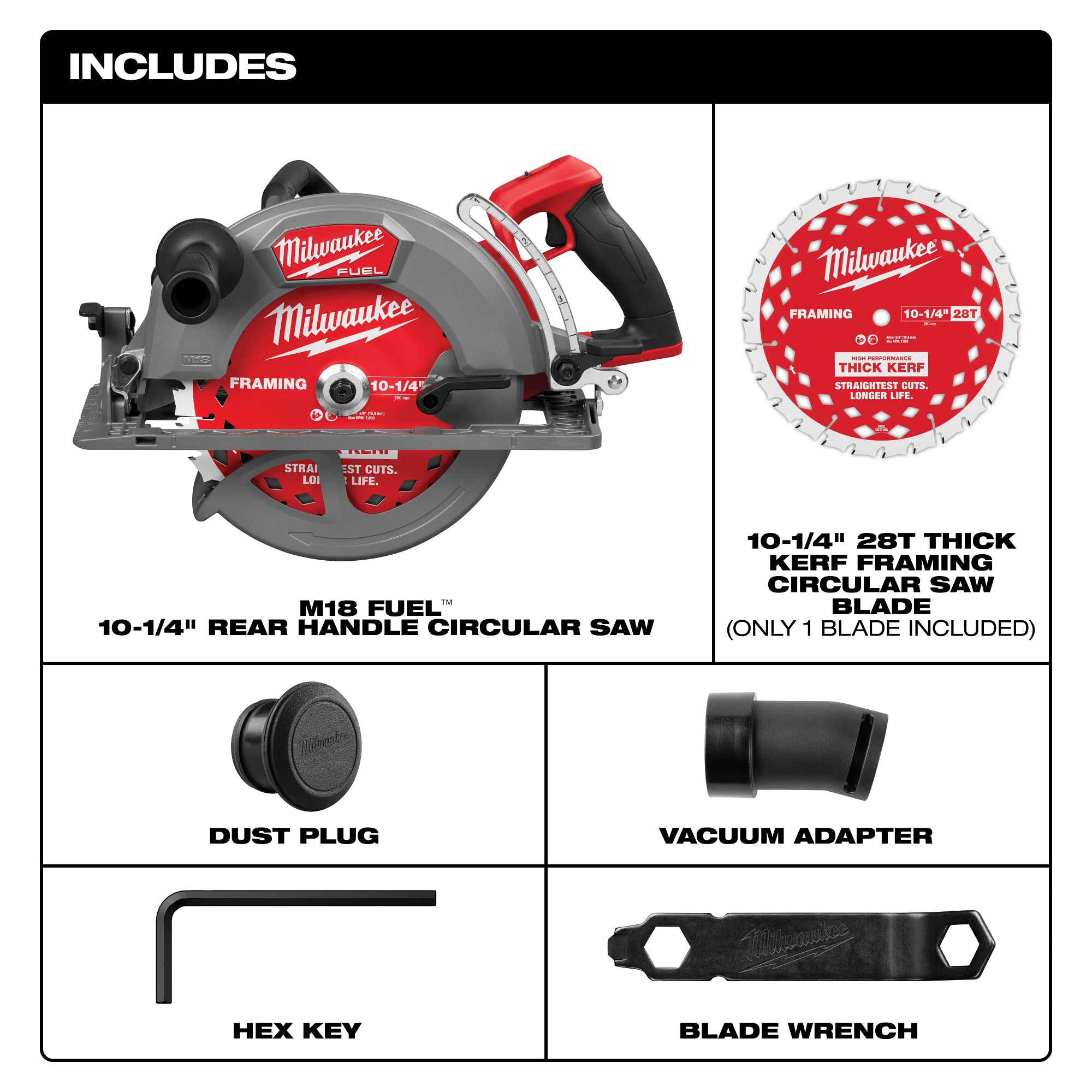 Milwaukee 3026-20 M18 FUEL™ 10-1/4" Rear Handle Circular Saw - Ace Tool Group - Milwaukee Tool