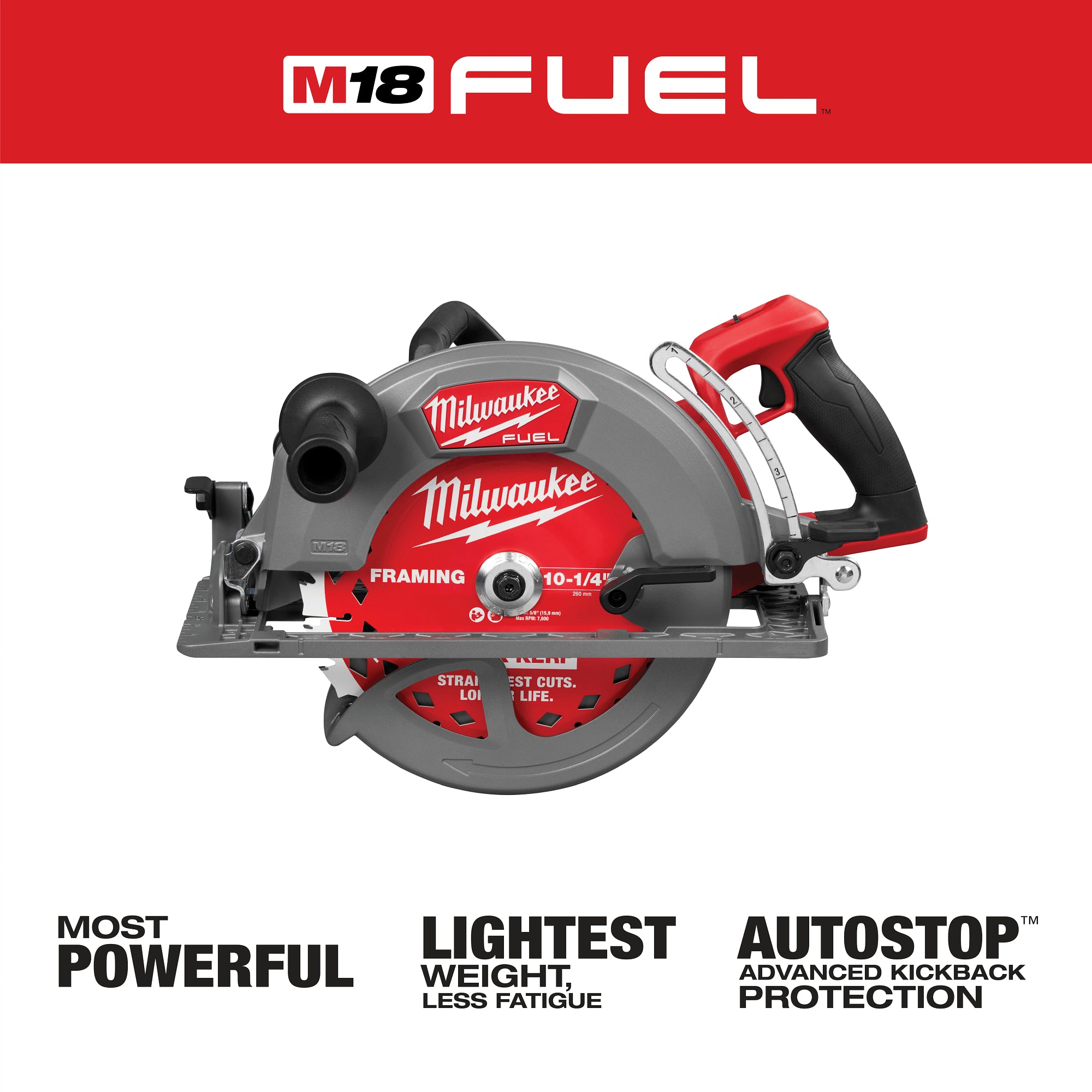 Milwaukee 3026-20 M18 FUEL™ 10-1/4" Rear Handle Circular Saw - Ace Tool Group - Milwaukee Tool