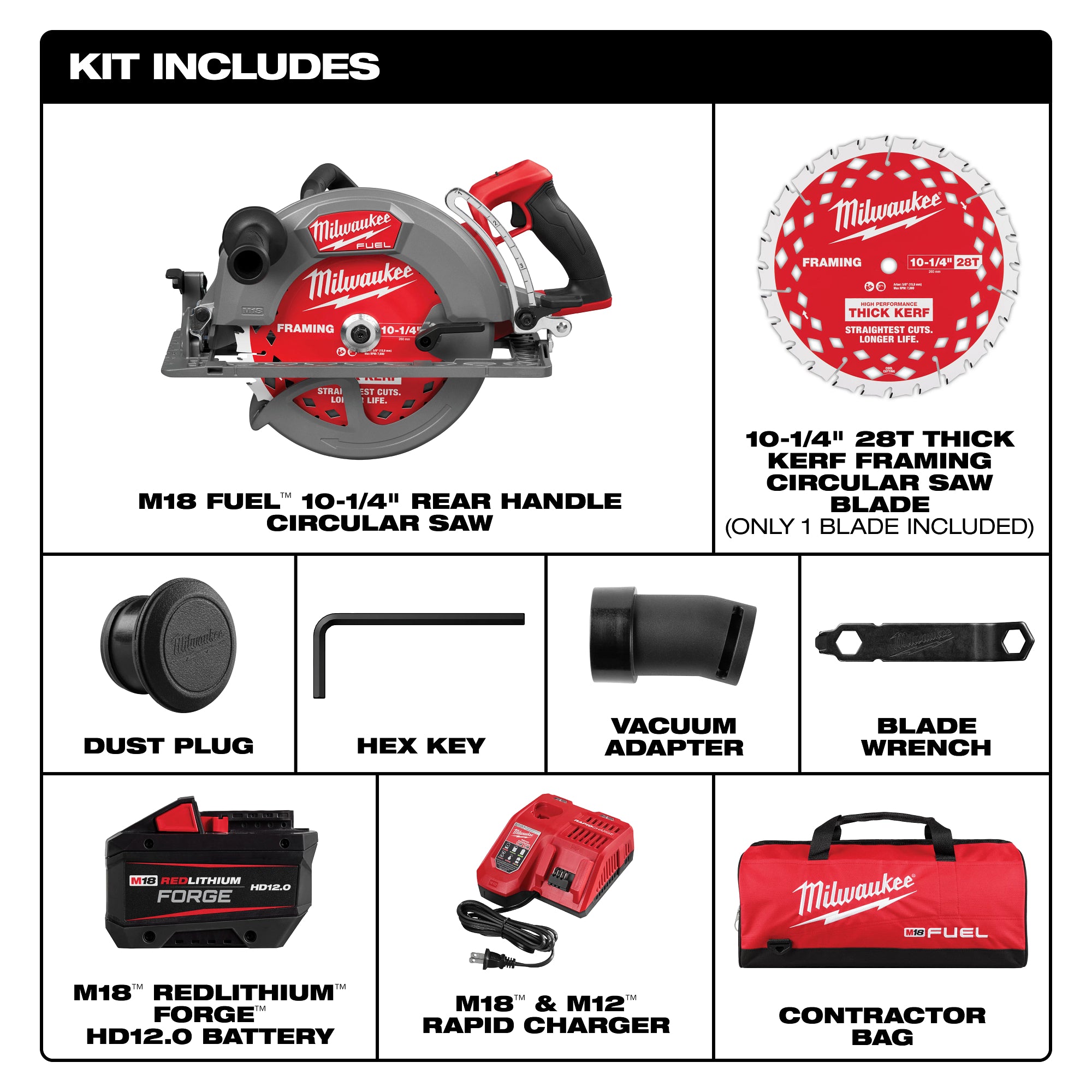 Milwaukee 3026-21HD M18 FUEL™ 10-1/4" Rear Handle Circular Saw Kit - Ace Tool Group - Milwaukee Tool