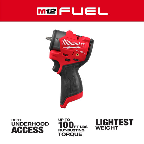 Milwaukee 3048-20 M12 FUEL 1/4 Inch Subcompact Impact Wrench with Friction Ring (Bare Tool) - Ace Tool Group - Milwaukee