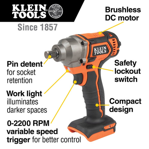 Klein BAT20CW Compact Impact Wrench - Ace Tool Group - Klein