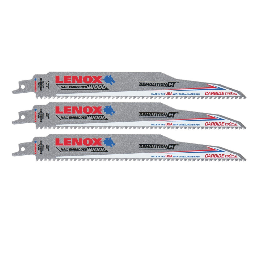 Lenox 2059102 3 Pack 9-in 6-TPI Carbide Recipro Blade - Ace Tool Group - Lenox