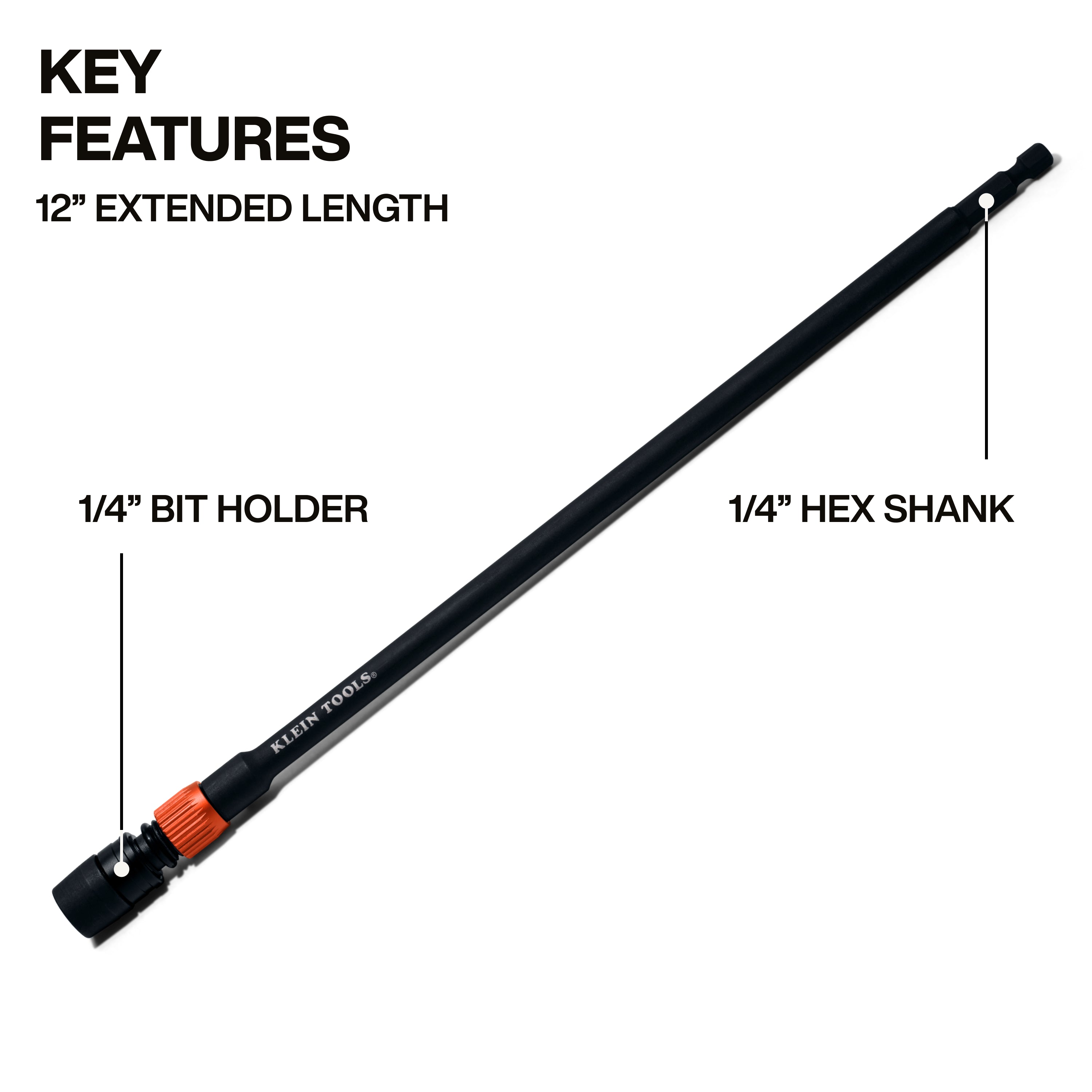 Klein 31089 12-Inch Dual-Lock Impact Extension - Ace Tool Group - Ace Tool Group