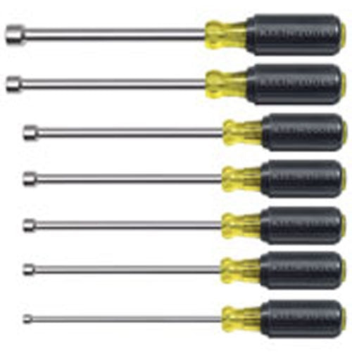 Klein Tools 647M 7-Piece Magnetic Tip Nut Driver Set - 6'' Hollow Shafts - Ace Tool Group - Klein