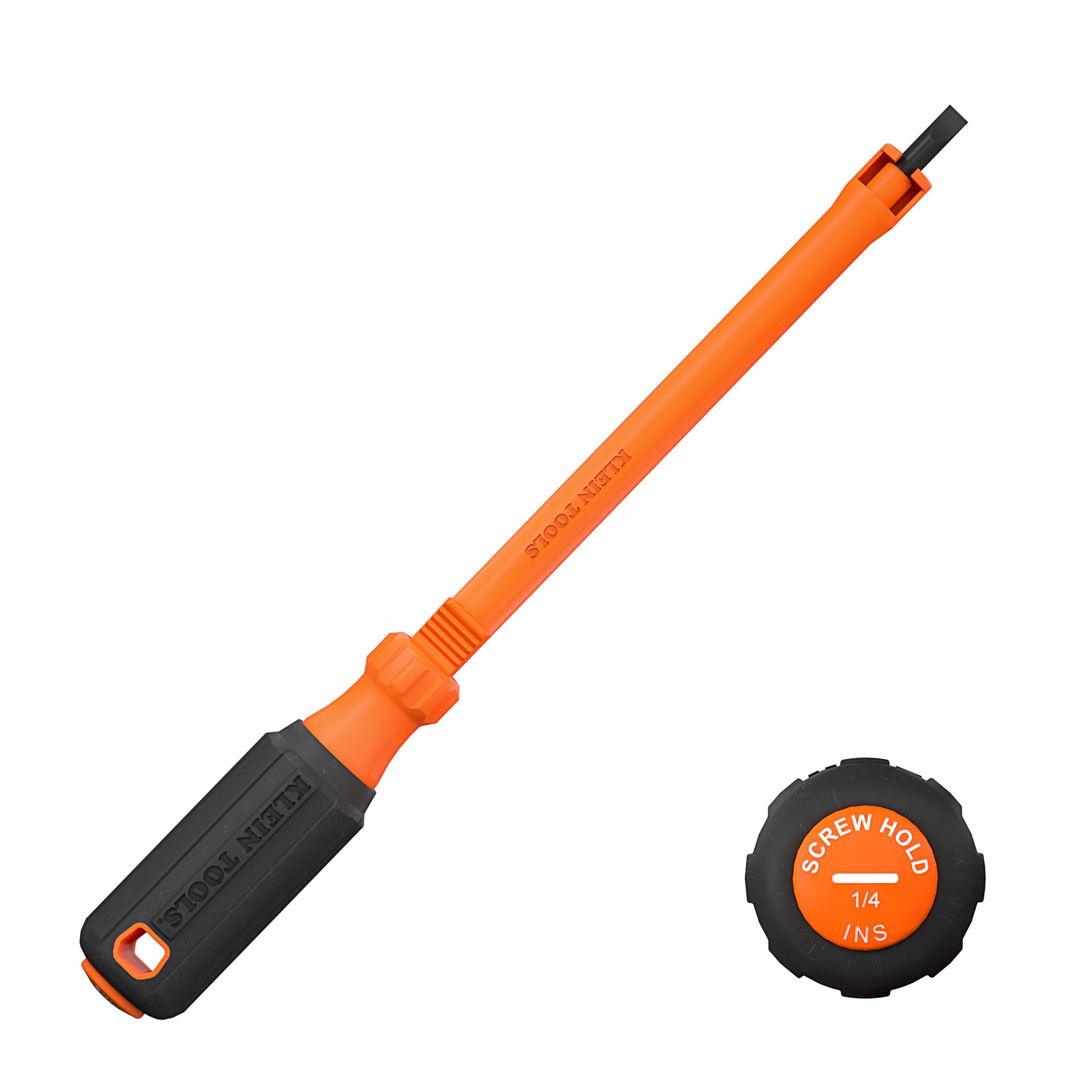Klein 32215INS 1/4-Inch Slotted Insulated Hooded Screw Holding Screwdriver