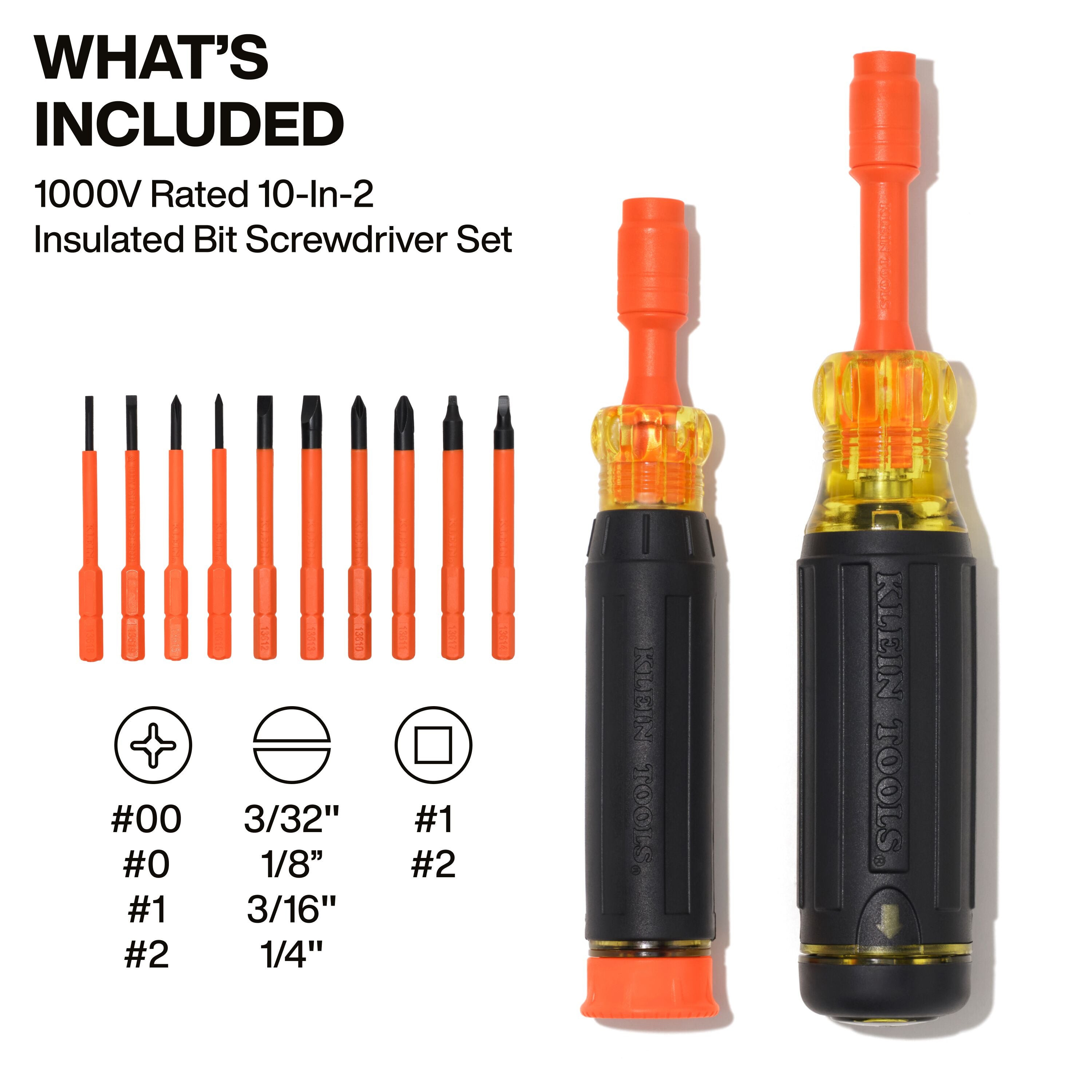 Klein 32310INS 10-in-2 Insulated Auto-Lock Screwdriver Set