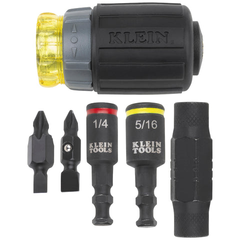 Klein 32561HDRT KNECT 7-in-1 Ratcheting Impact-Rated Stubby Screwdriver/Nut Driver - Ace Tool Group - Klein