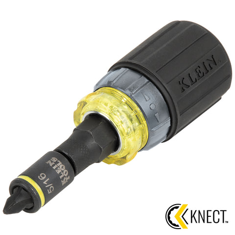 Klein 32561HDRT KNECT 7-in-1 Ratcheting Impact-Rated Stubby Screwdriver/Nut Driver - Ace Tool Group - Klein