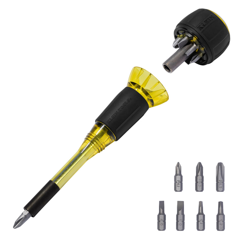 Klein 32961A 8-in-1 Tru-Grip Screwdriver with Stubby - Ace Tool Group - Klein