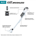 18V LXT Lithium-ion Compact Brushless Cordless Cyclonic 4-Speed Stick Vacuum Kit, with one battery (2.0Ah) - Ace Tool Group - Makita