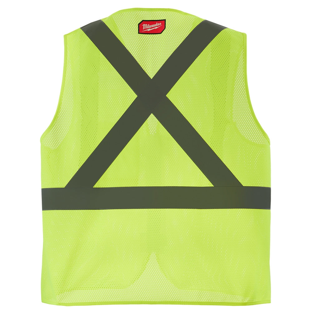 Milwaukee Class 2 High Visibility Yellow Mesh One Pocket Safety Vest - S/M (CSA) - Ace Tool Group - Milwaukee