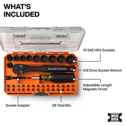 Klein 33806 ProFlex Impact Driver Bit and Socket Set, SAE, 43-Piece - Ace Tool Group - Ace Tool Group