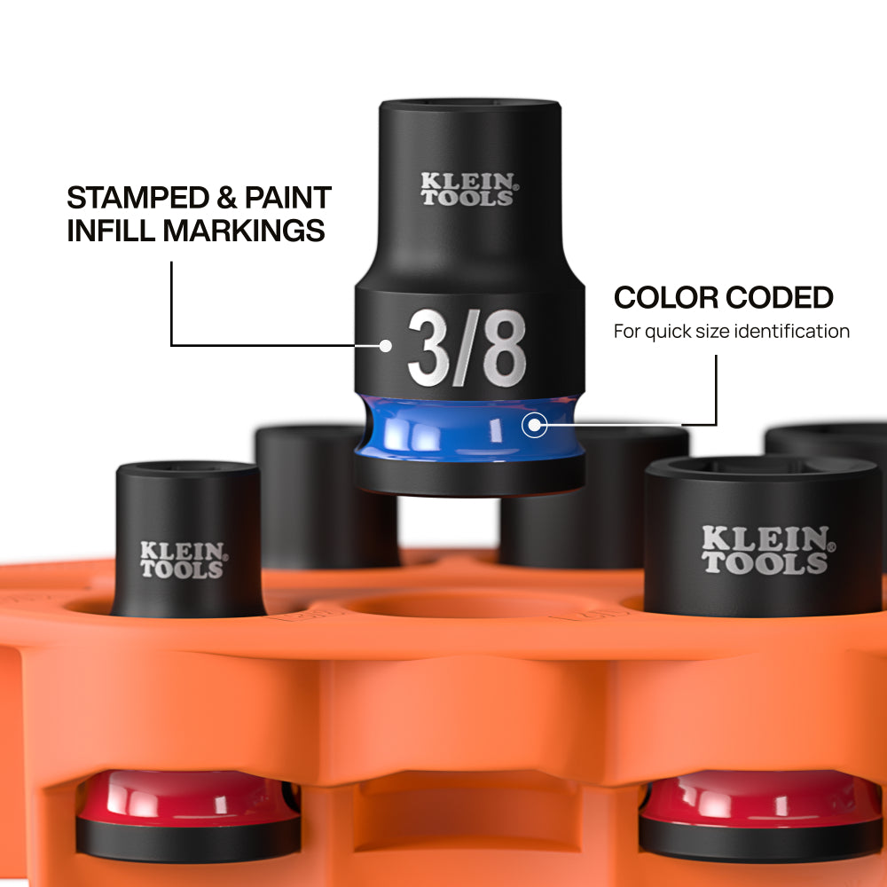 Klein 33808 Grab-And-Go Impact Socket Set, SAE, 7-Piece - Ace Tool Group - Klein