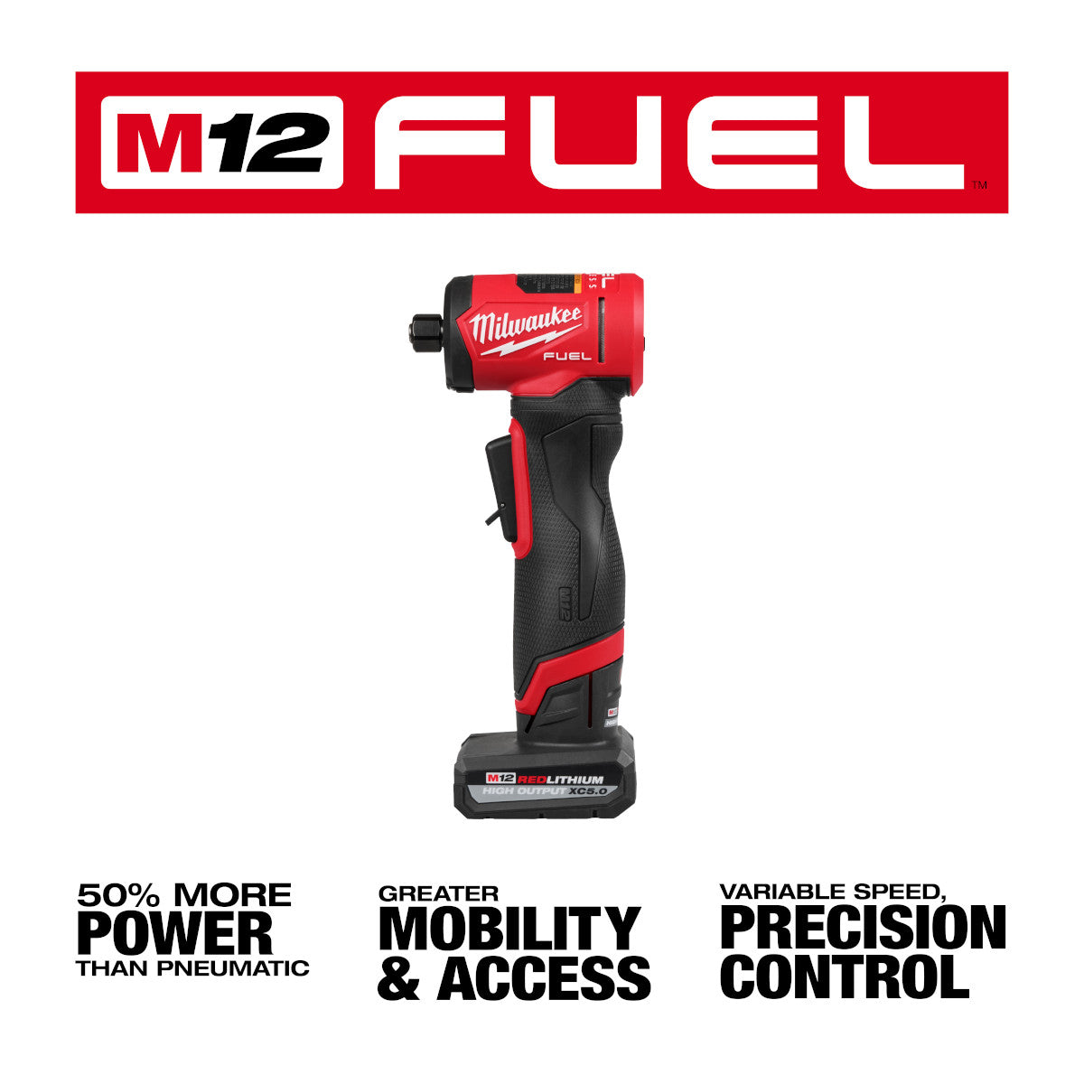 M12 FUEL 1/4" Right Angle Die Grinder Kit - Ace Tool Group - Milwaukee