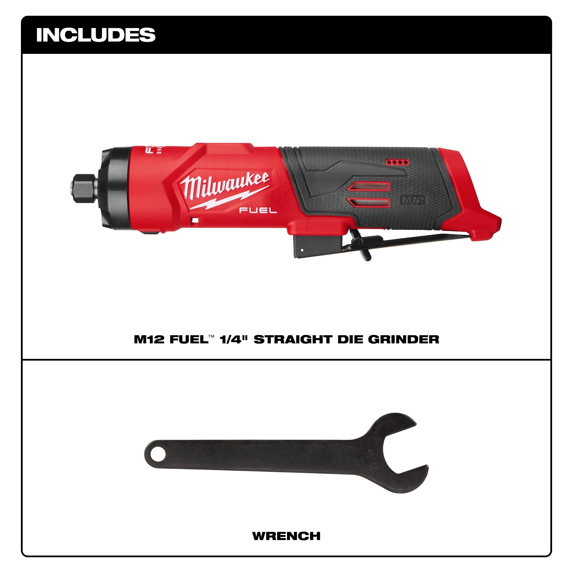 Milwaukee 3486-20 M12™ FUEL™ 1/4" Straight Die Grinder - Ace Tool Group - Milwaukee Tool