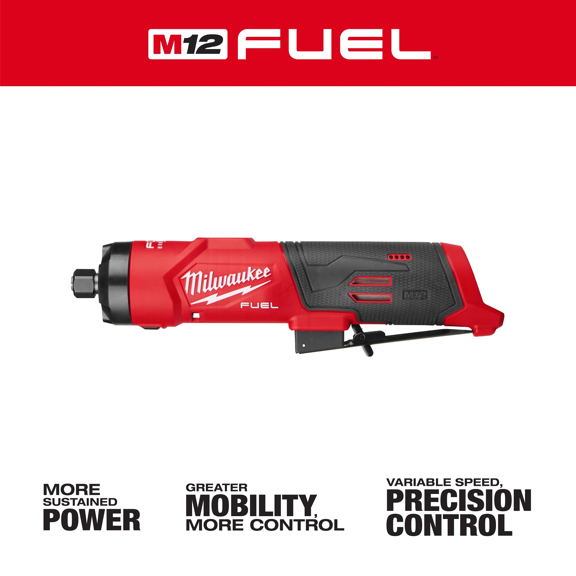 Milwaukee 3486-20 M12™ FUEL™ 1/4" Straight Die Grinder - Ace Tool Group - Milwaukee Tool