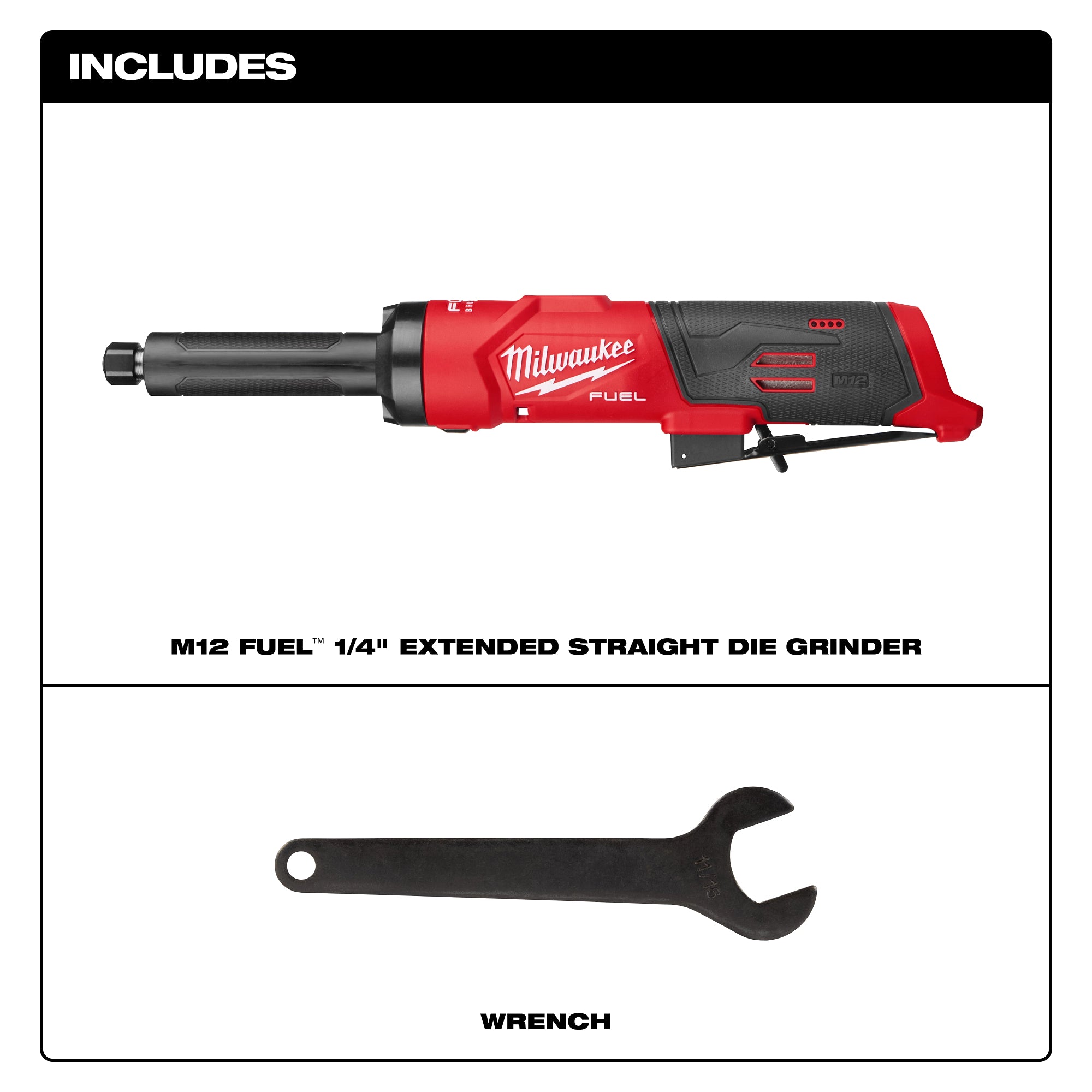 Milwaukee 3487-20 M12 FUEL™ 1/4" Extended Die Grinder - Ace Tool Group - Milwaukee Tool