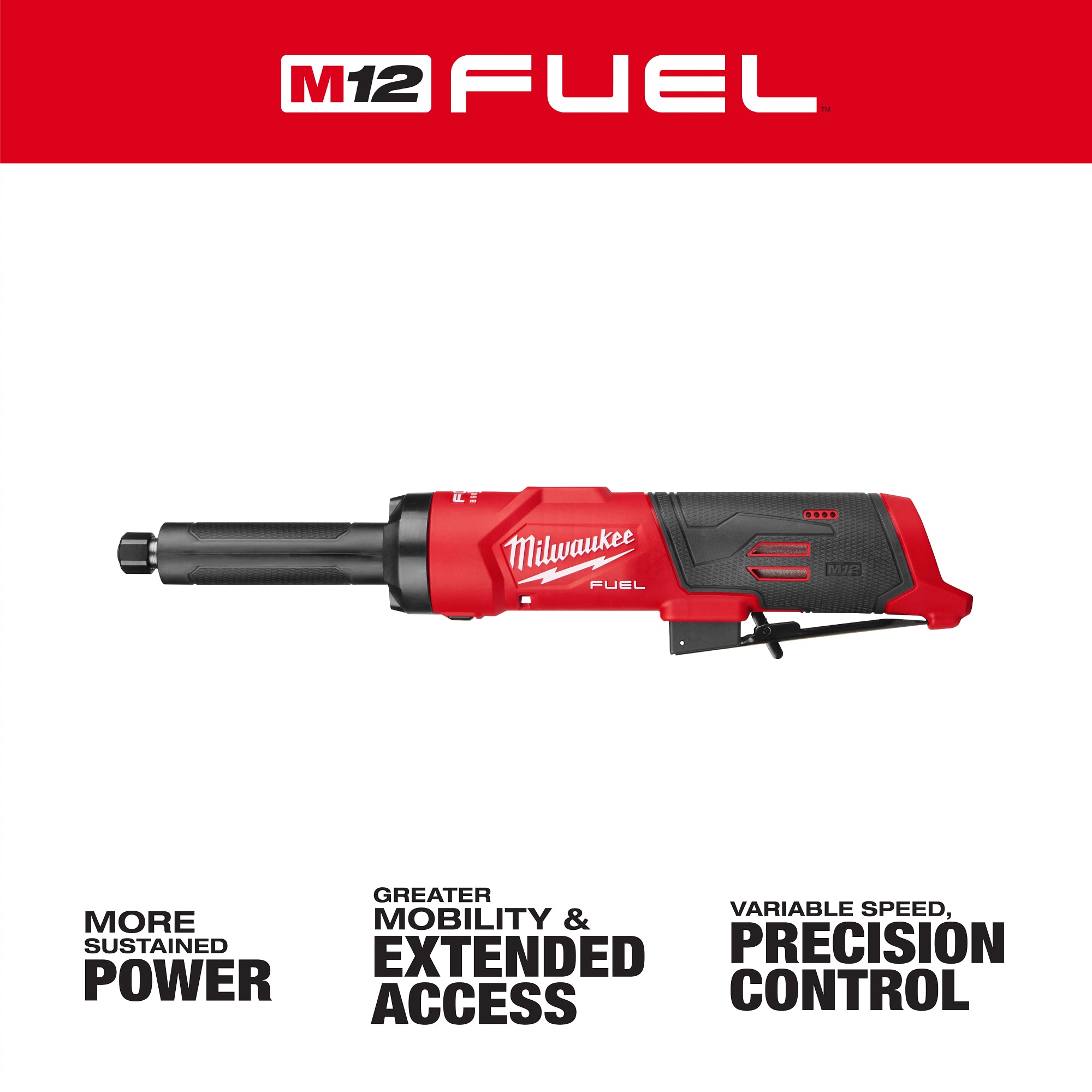 Milwaukee 3487-20 M12 FUEL™ 1/4" Extended Die Grinder - Ace Tool Group - Milwaukee Tool