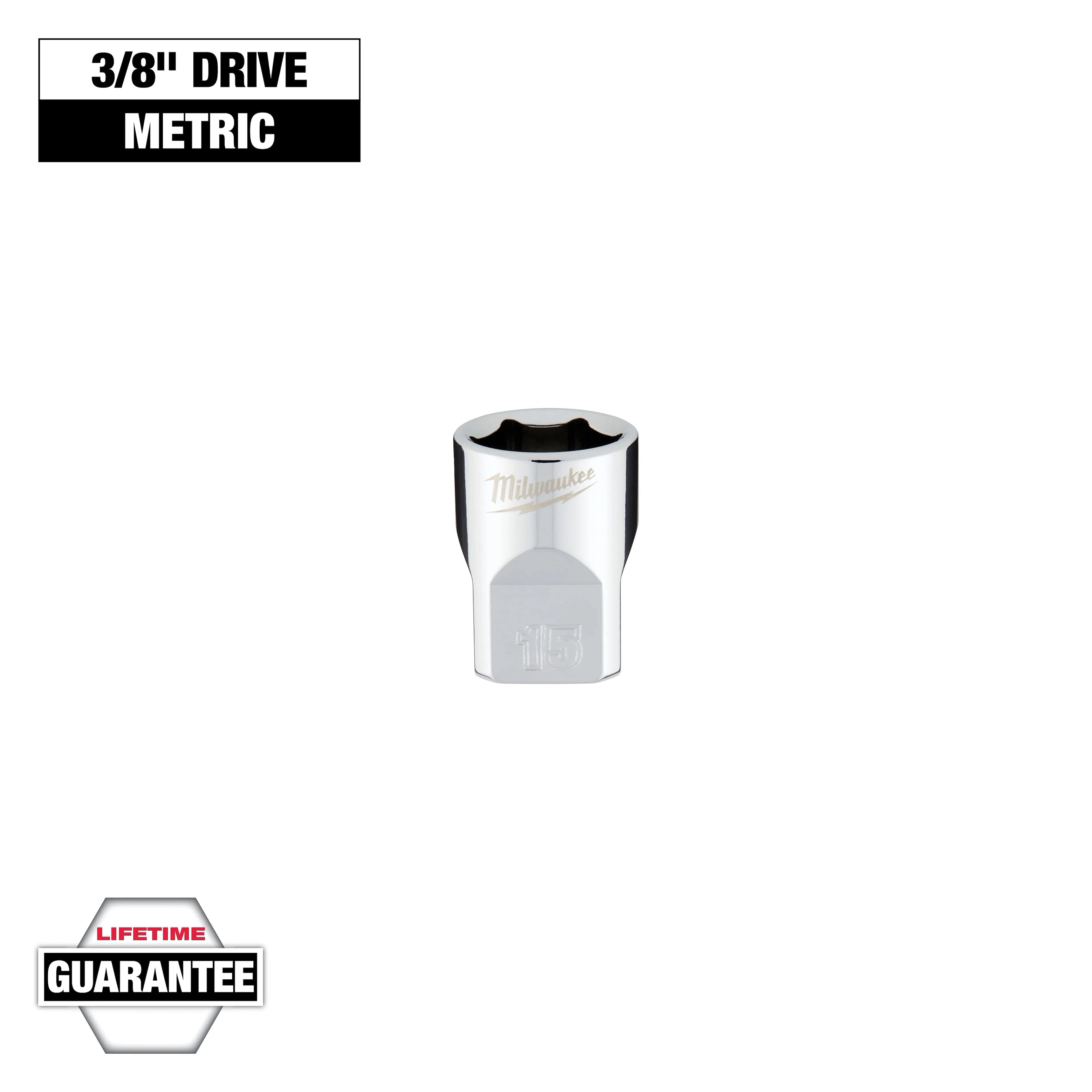 Milwaukee 45-34-9085 3/8 in. Drive 15mm Metric 6-Point Socket - Ace Tool Group - Milwaukee