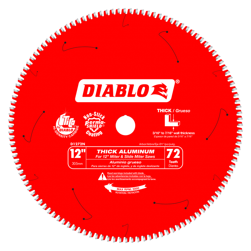 Diablo Tools 12" X 72-Teeth Saw Blade For Thick Aluminum - Ace Tool Group - Diablo