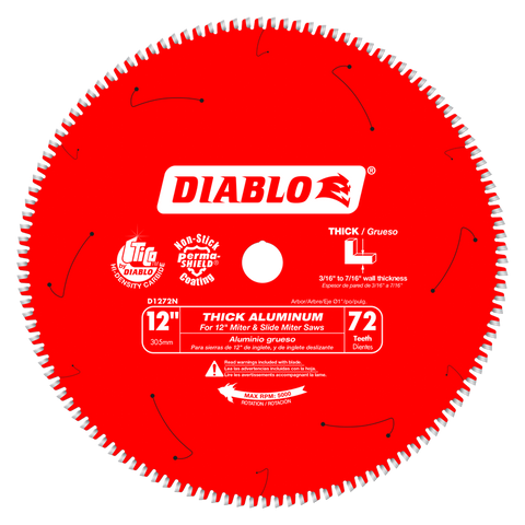 Diablo Tools 12" X 72-Teeth Saw Blade For Thick Aluminum - Ace Tool Group - Diablo