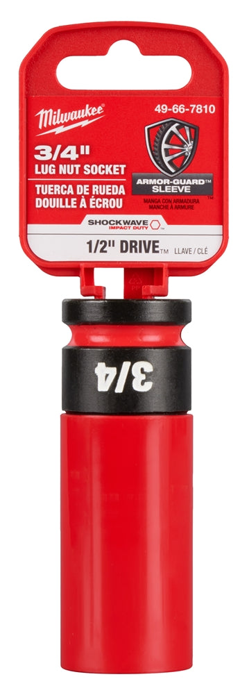Milwaukee 49-66-7810 SHOCKWAVE Impact Duty 1/2 Drive 3/4" SAE Lug Nut Wheel Socket - Ace Tool Group - Milwaukee
