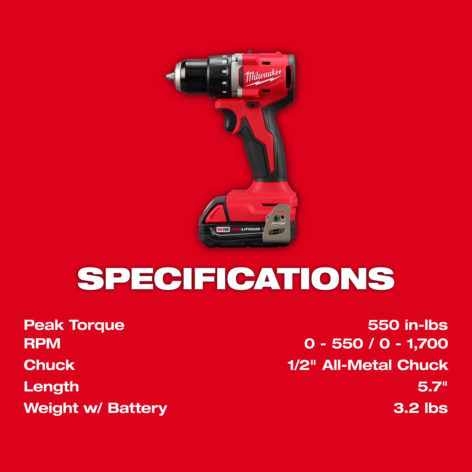Milwaukee 3601-21CT M18™ Compact Brushless 1/2" Drill/Driver Kit - Ace Tool Group - Milwaukee Tool