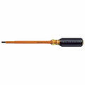 Klein Tools 605-7-INS Insulated 1/4'' (6 mm) Cabinet-Tip - 7'' (178 mm) Round-Shank Screwdriver - Ace Tool Group - Klein