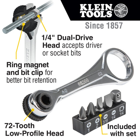 Klein 85515HD Mini-Ratchet, Multi-Bit Driver Set - Ace Tool Group - Klein