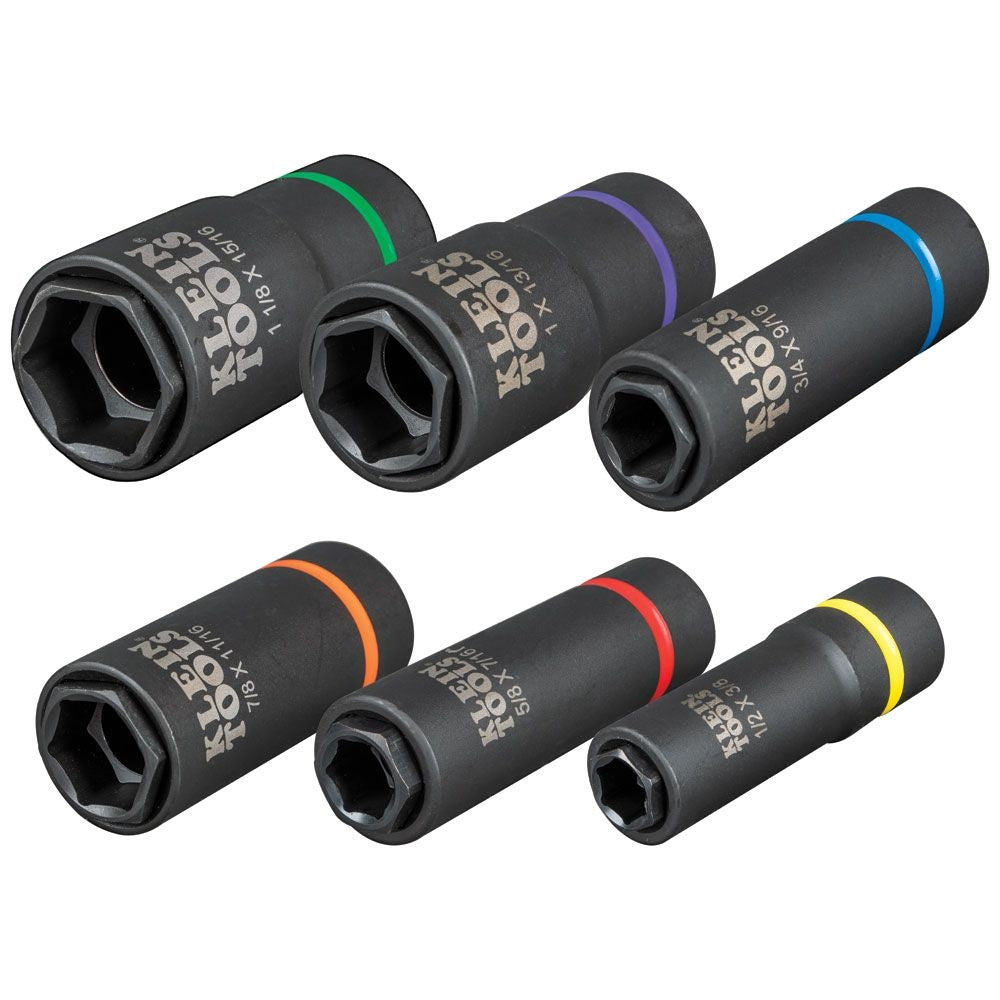 Klein 66060 2-in-1 Impact Socket Set 6-Point 6-Piece - Ace Tool Group - Klein