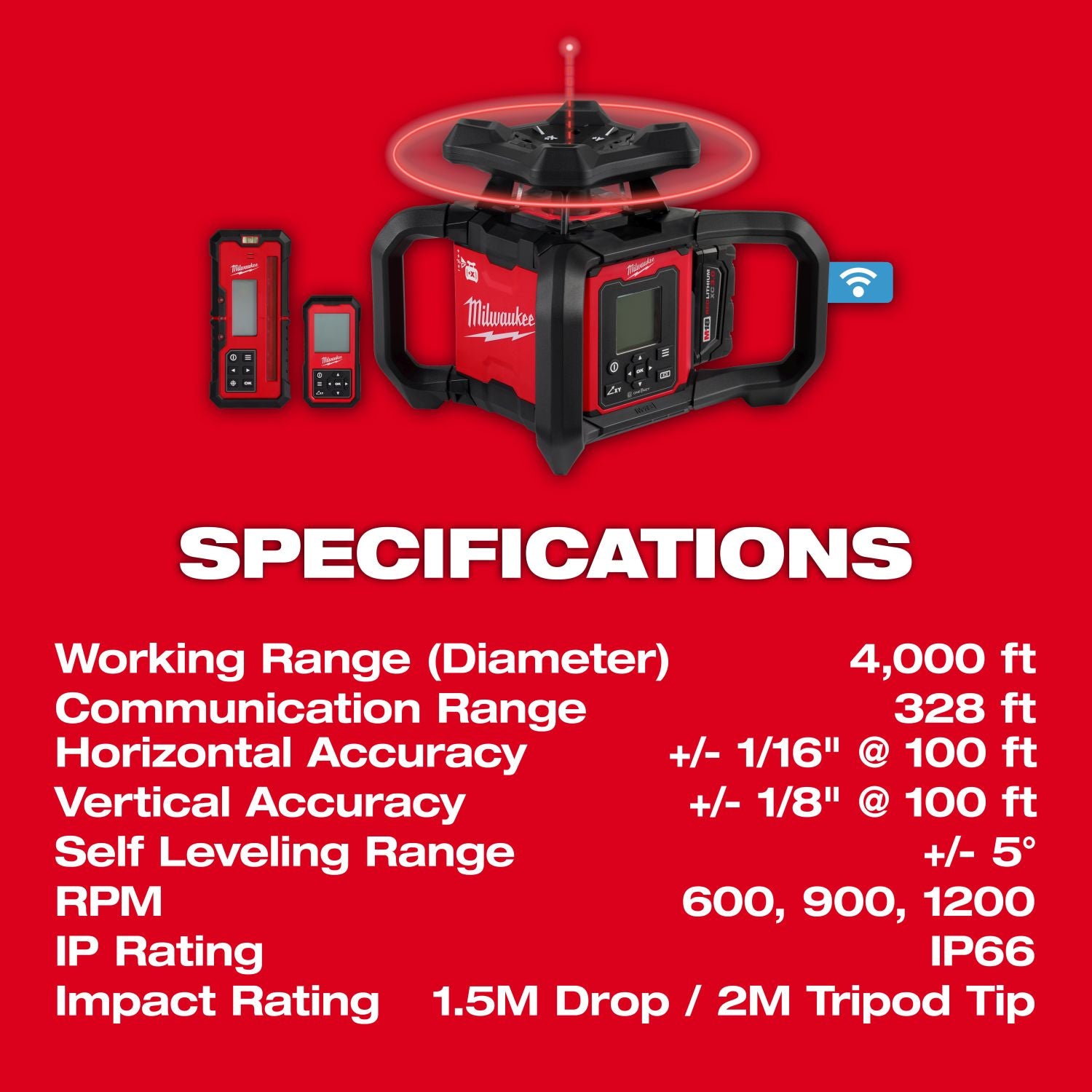 Milwaukee 3704-21  Rotary Laser Level Kit - Ace Tool Group - Milwaukee