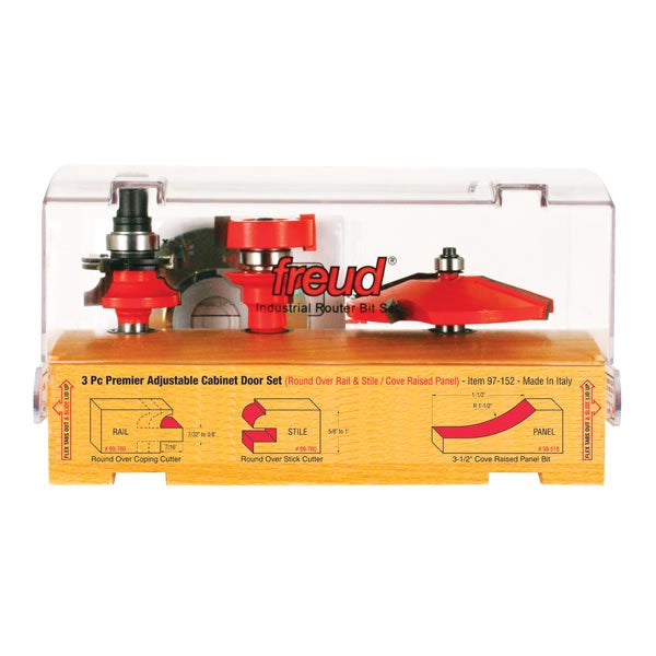 Freud Tools 3 Piece Premier Adjustable Cabinet Bit Set - Ace Tool Group - Freud