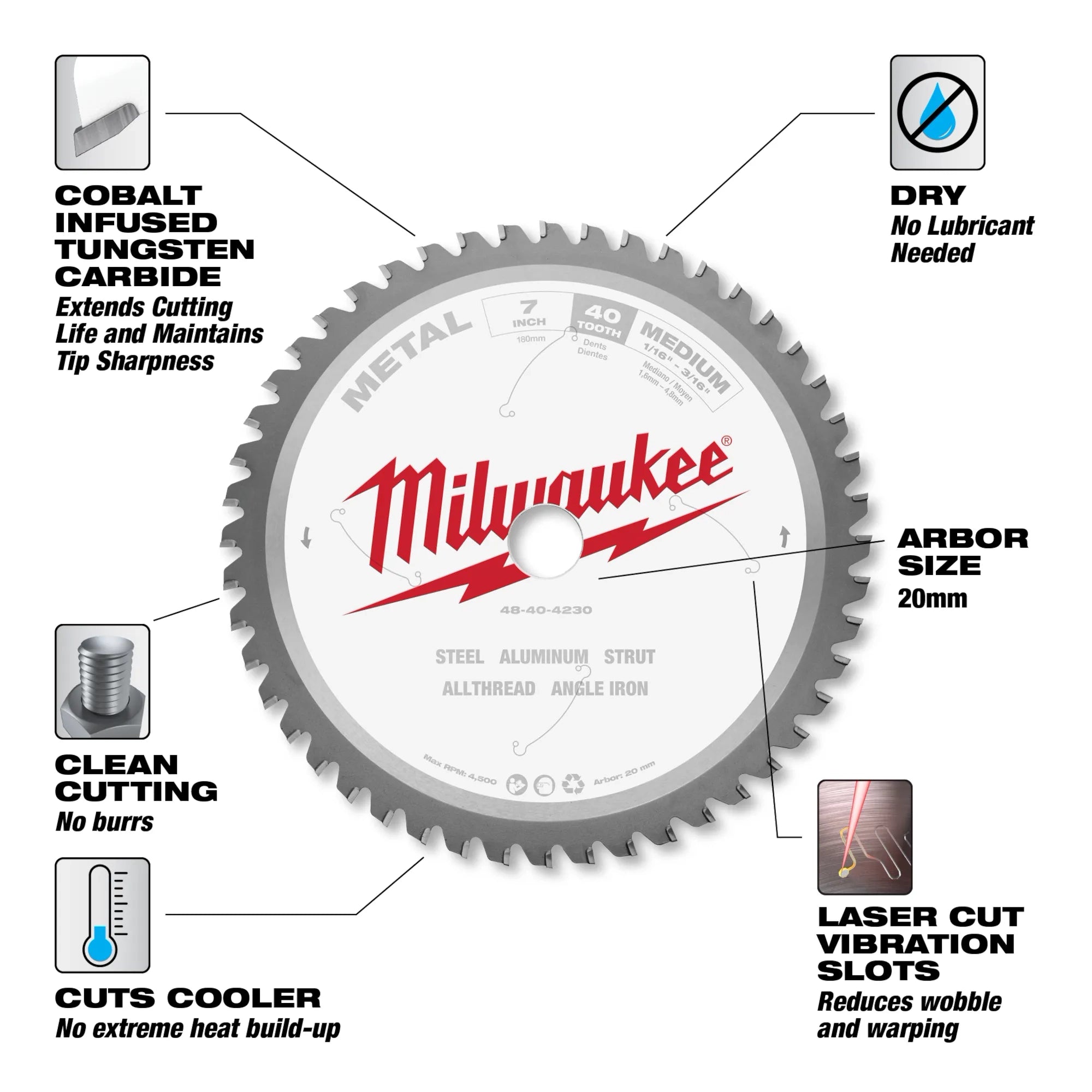 Milwaukee 48-40-4510 14" 90T METAL CSB, 1" - Ace Tool Group - Milwaukee